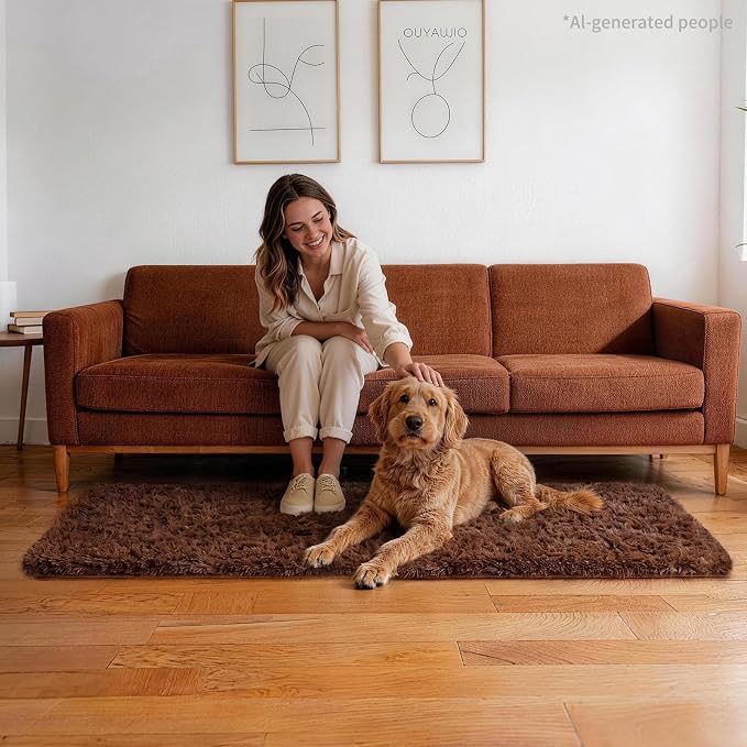 Ophanie Runner Rug for Hallway, 2x6 Washable Non-Slip Fluffy Soft Bedside Rugs - Image 6