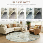Abstract Round Rugs 8ft, Non-Slip Washable Circle Rug - Image 3