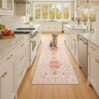 RELEANY Area Rugs Runner 2'x5' Washable Non-Slip, Floral Vintage Distress - Image 2