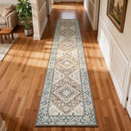 Lessymo 2 x 10 Long Runner Rug for Hallway, Washable Entryway Rugs Boho Faux by Lessymo