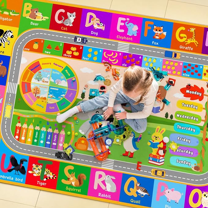 Pionblank Kids Rug for Playroom Classroom, 5x7 Area Rugs Playmat for Learning - Image 3