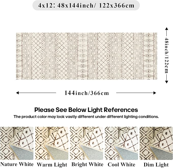 Washable 4x12 Runner Rug Hallway: Moroccan Non Slip Extra Long Rugs - Image 2