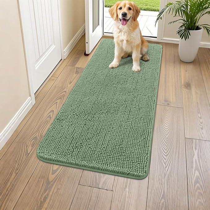 Smiry Dog Door Mat for Muddy Paws 47x24, Absorbent Dirt Trapper, Non-Slip by Smiry