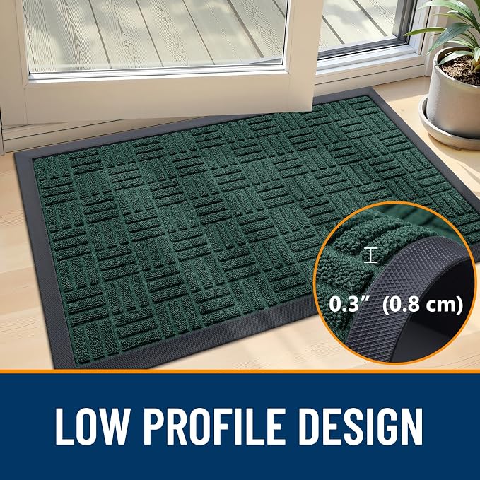 OLANLY Front Door Mat Outside Entrance 71x47, Heavy Duty Sturdy Natural Rubber - Image 4