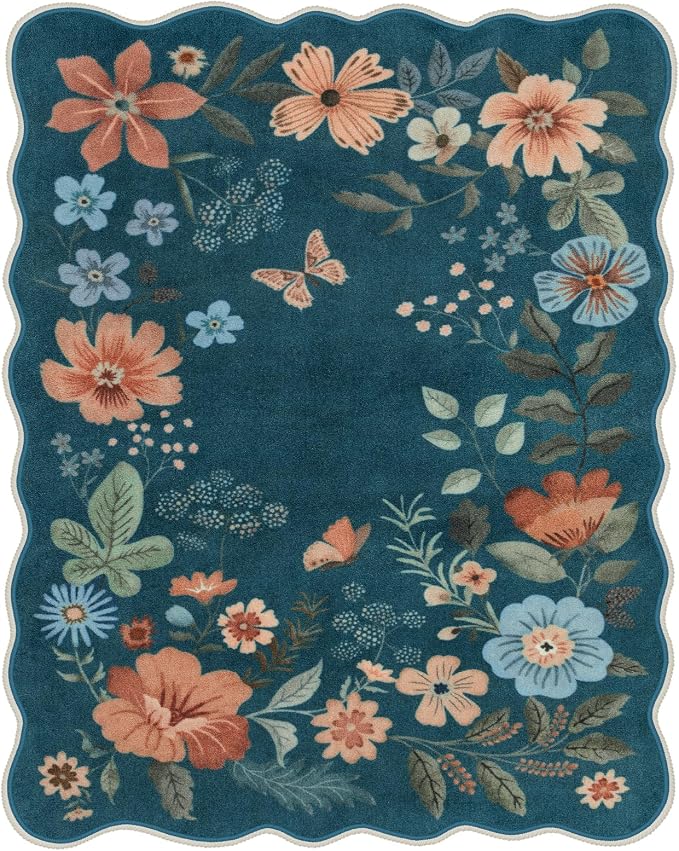 Lahome Floral Washable Rugs 8x10, Non-Slip Soft 8x10 Rugs - Image 8