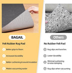 BAGAIL Felt and Natural Rubber Backing Rug Pads 3/8” Thick, 5 x 7 Ft Non Slip - Image 6