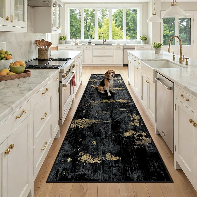 RELEANY Washable Area Rugs 3x9 Non-Slip Modern Abstract Soft by RELEANY