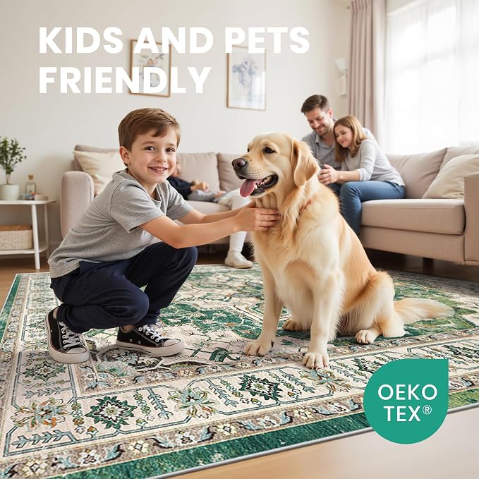 zesthome 8x10 Area Rugs, Stain Resistant Washable Rug, Ultra-Thin Rugs - Image 7