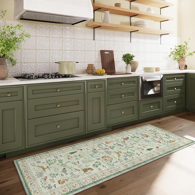 Machine Washable Kitchen Runner Rug: 2'x6' Hallway Rug Non Slip Low Pile Stain - Image 8