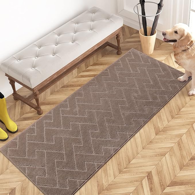PURRUGS Dirt Trapping Door Mat 24" x 59", Non-Slip Machine Washable Entry Rug by PURRUGS