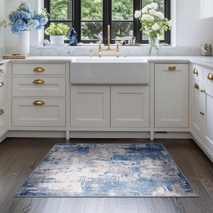 RELEANY Washable Area Rugs 3'x5' Non-Slip Modern Abstract Soft - Image 4