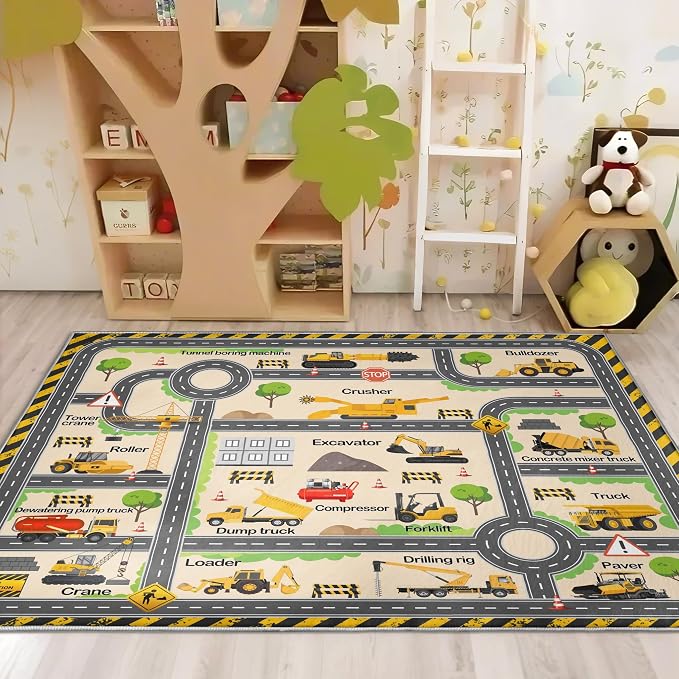 Construction Site Play Rug for Kids - Image 4