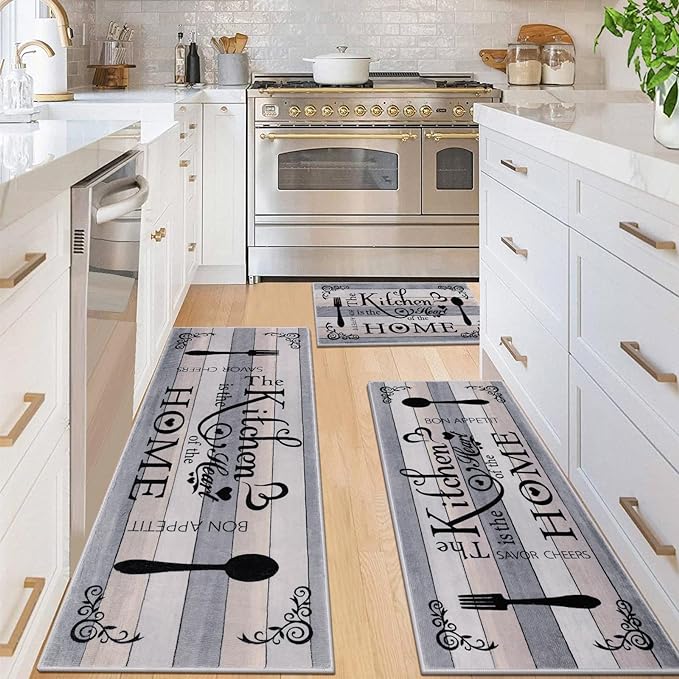 Vaukki Boho Kitchen Rug Sets 3 Pieces, Washable Kitchen Mats by Vaukki