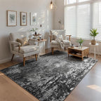Ompaa Living Room Rug 5x7 Black Area Rug Machine Washable Boho Carpet Non Slip - Image 4
