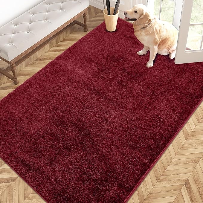 PURRUGS Easy Care Area Rug 4ft x 6ft, Non-Slip Machine Washable Entryway Rug by PURRUGS