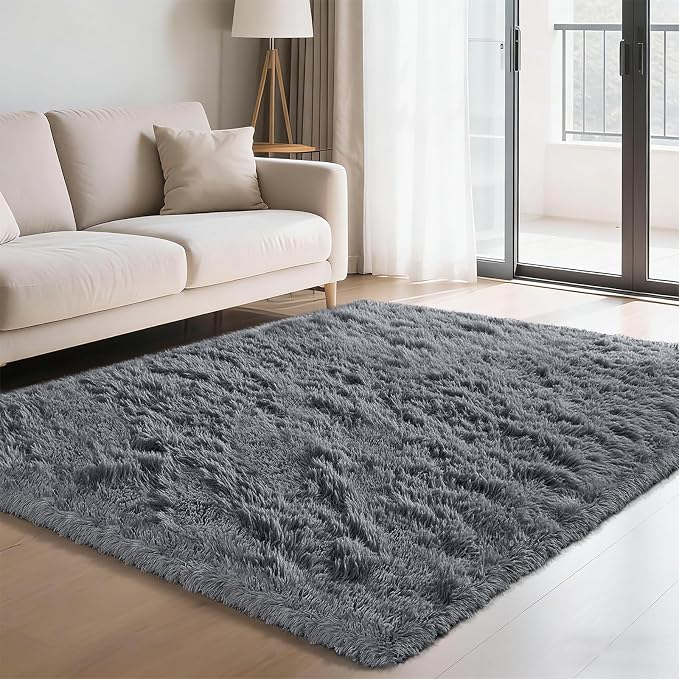 Fluffy Rug Shag Area Rug, Small Bedside Rug, Soft Fluffy Shag Entryway Throw by Yongyangjuxi