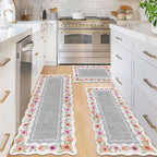 Vaukki Boho Kitchen Rug Sets 3 Pieces, Washable Kitchen Mats by Vaukki
