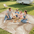 Pauwer Waterproof Outdoor Rug 8x10, Reversible Plastic Straw Patio Camping Rug - Image 7