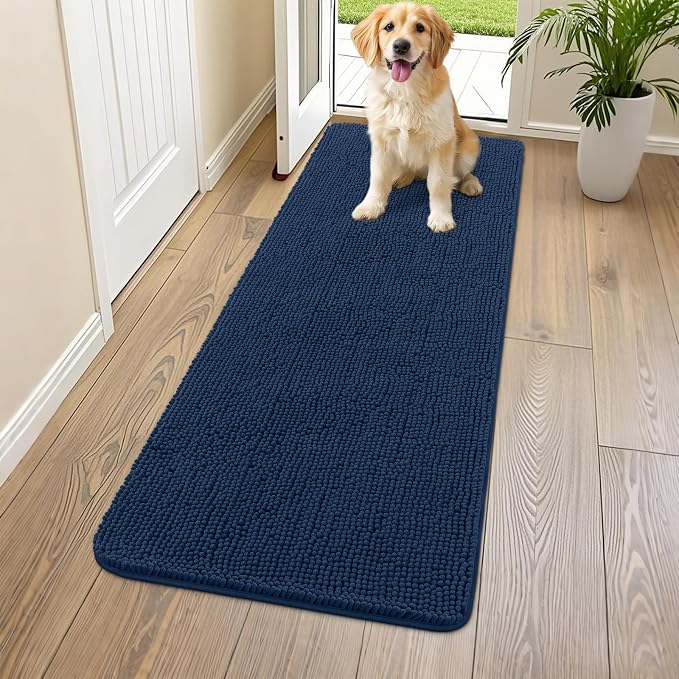 Smiry Dog Door Mat for Muddy Paws 54x24, Absorbent Dirt Trapper, Non-Slip by Smiry
