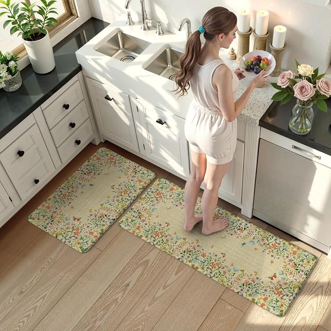 KIMODE Anti Fatigue Mats for Kitchen Floor 17"x47"+17"x29", Cushioned Kitchen - Image 8