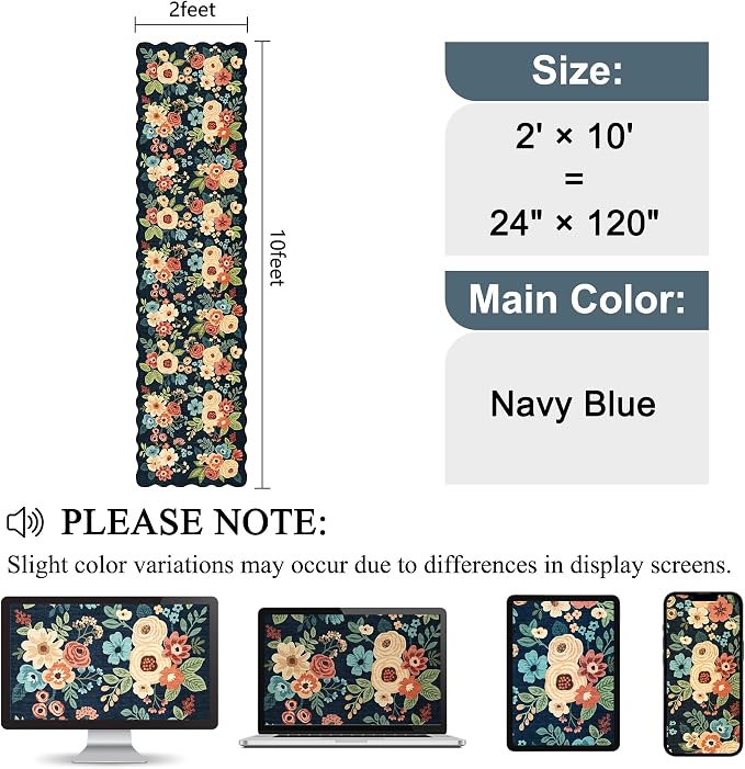 DUKINO 2x10 Runner Rug for Hallway, Washable Kitchen Rug - Image 2