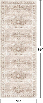 Beige Washable 8ft Long Runners - Image 2