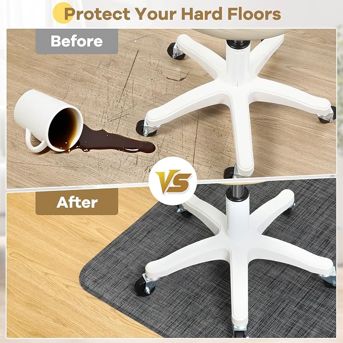 BesWin Office Chair Mat for Hard Floors, Computer Chair Mat for Rolling Chair - Image 4
