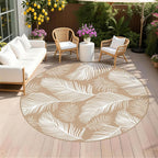 Pauwer Waterproof Outdoor Rug 8ft, Reversible Plastic Straw Patio Camping Rug by Pauwer