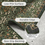 DCX Green Area Rug 9x12, Machine Washable Non Slip Stain Resistant Soft Vintage - Image 6