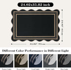 Easy Jute Black Kitchen Rug, 2x3 Front Door Mat Washable Non Slip Small - Image 2