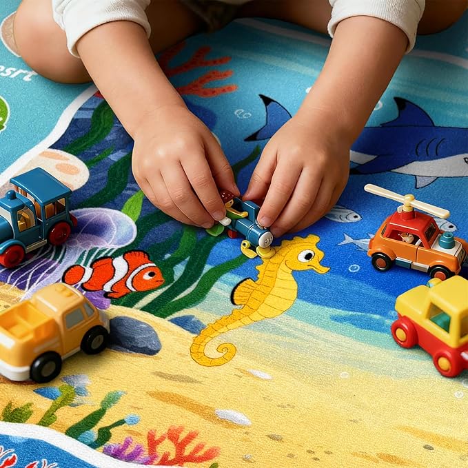 ABC Kids Ocean Rug for Playroom, 3x5 ft Alphabet Classroom Rug, Educational - Image 9