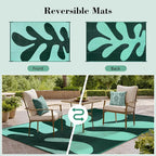 Lahome Plastic Coastal Coral 9x12 Outdoor Rug, Large Waterproof Outdoor Rug - Image 4