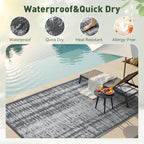 MontVoo Outdoor Rug Waterproof 5x8 ft Outdoor Carpet Patio Rug Mat Reversible - Image 2