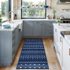 SERISSA 2x4 Rugs for Entryway, Washable Non-Slip Blue and White Small Runner Rug - Image 2