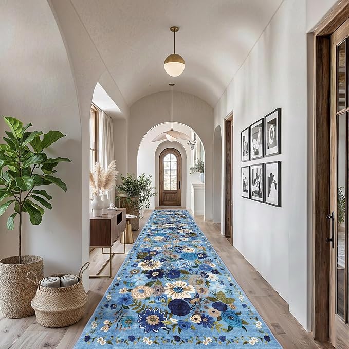 Rug for Hallways Kitchen Rug 2'6" x 14', Non Slip Washable Rugs by WelcometoBabovid