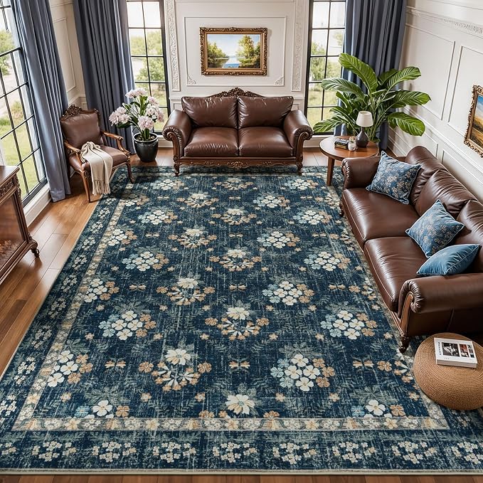 Lessymo Large Area Rugs 9x12 for Living Room, Soft Washable Rug for Bedroom by Lessymo