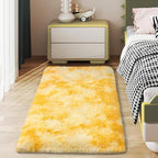 Soft Runner Rugs for Bedroom Hallways, 2x4 Tie-Dyed Yellow Fluffy Shag Throw - Image 6