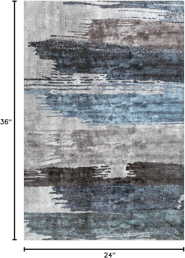 Ciicool Modern Abstract Area Rug 2x3 Washable Small Entryway Rug, Non-Slip Low - Image 2
