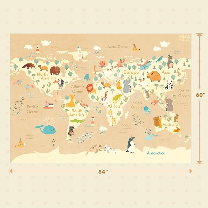 Washable Kids Rug for Playroom – 5x7 Toddlers Room Play Rug, Educational World - Image 2