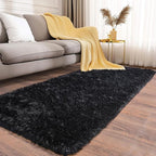 Soft Runner Rugs for Bedroom Hallways, 2x5 Black Fluffy Shag Throw Area Rug Non - Image 5