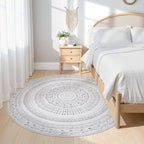 cotiled 6x6 Round Area Rugs Living Room Rug: Washable Boho Rugs - Image 2