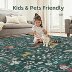 Runner Rug Washable Runners Kitchen Rugs Non Slip Neutral Floral Carpet Low Pile - Image 6