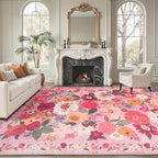 Washable Area Rug 8x10 Pink, Large Soft Rugs - Image 2