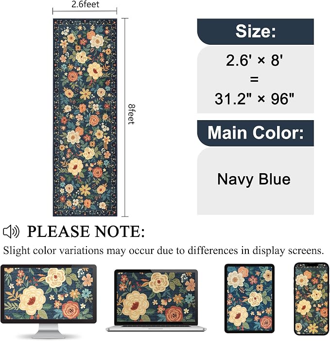 DUKINO Runner Rug, 2.6x8 Kitchen Rug - Image 2
