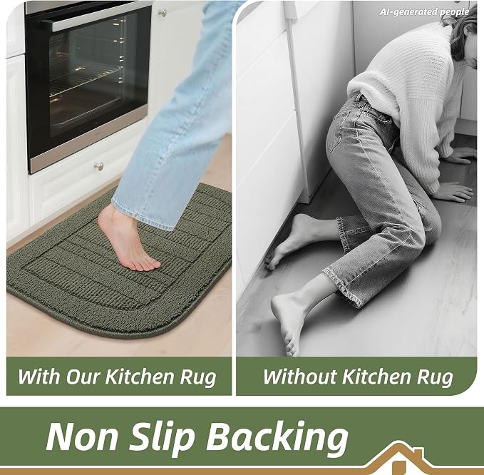 BEQHAUSE 24x40 Inch Kitchen Rug Mat Durable Kitchen Rugs Non-Slip Washable - Image 6