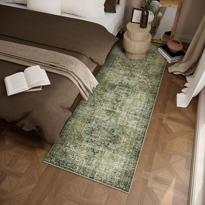 Machine Washable Kitchen Runner Rug: 2'x6' Hallway Rug Non Slip Low-Pile Stain - Image 2