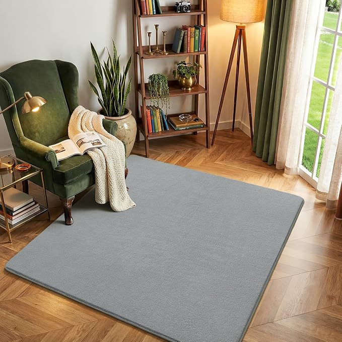 Amearea 4x4 Square Area Rugs for Bedroom Living Room, Modern Grey Thickened by AmeareaDirect