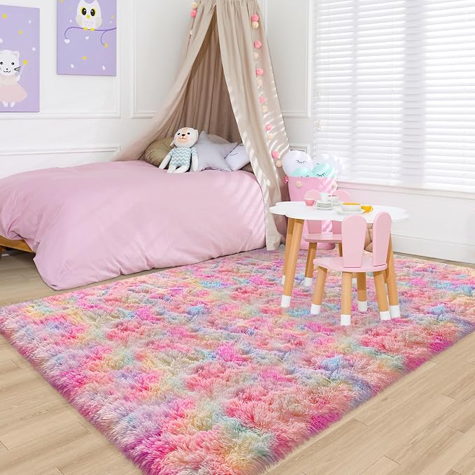 Rainbow Rugs 5x8 Ft Fluffy Plush Area Rugs - Image 8