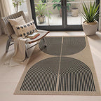 Lahome Modern Rainbow Easy Jute Rug, 3x5 Washable Rugs by Lahome