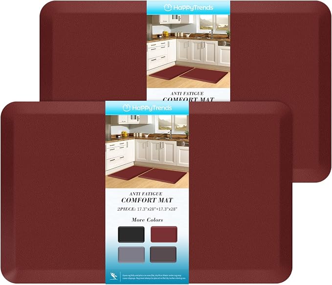 HappyTrends 2 PCS Kitchen Mat Cushioned Anti-Fatigue Floor Mat, Heavy Duty by HappyTrends